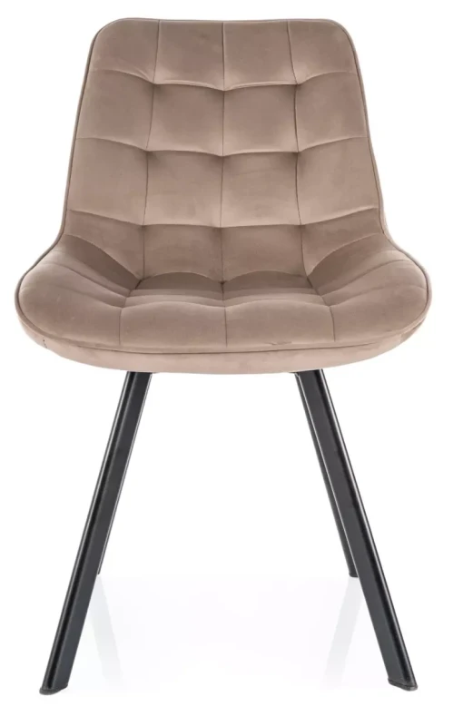Krzesło tapicerowane Monti Velvet z obrotowym siedziskiem do jadalni ciemny beż Bluvel 40