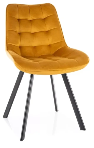 Krzesło tapicerowane Monti Velvet z obrotowym siedziskiem do jadalni curry Bluvel 68