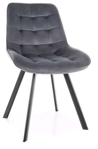 Krzesło tapicerowane Monti Velvet z obrotowym siedziskiem do jadalni szary Bluvel 14