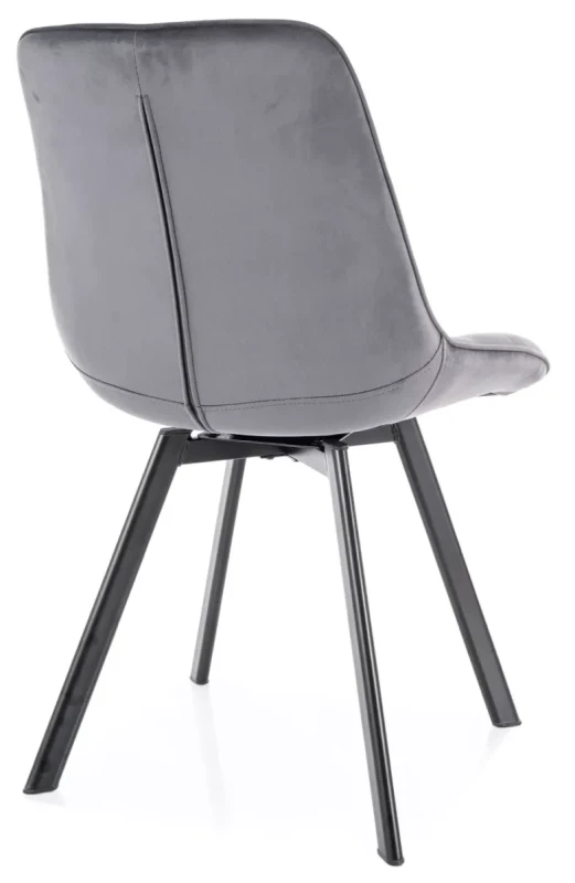 Krzesło tapicerowane Monti Velvet z obrotowym siedziskiem do jadalni szary Bluvel 14