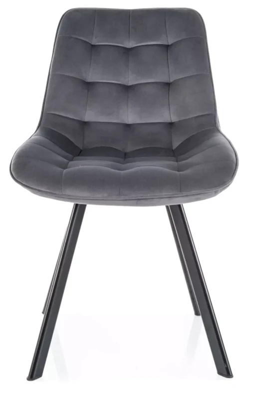 Krzesło tapicerowane Monti Velvet z obrotowym siedziskiem do jadalni szary Bluvel 14