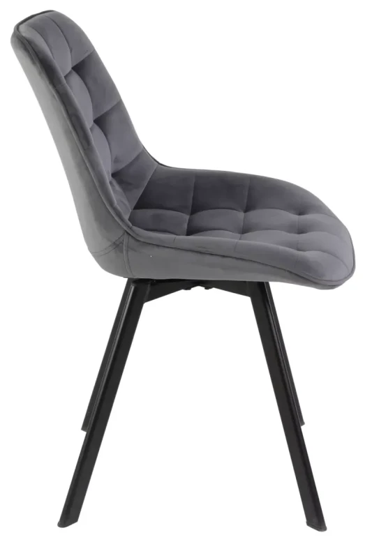 Krzesło tapicerowane Monti Velvet z obrotowym siedziskiem do jadalni szary Bluvel 14