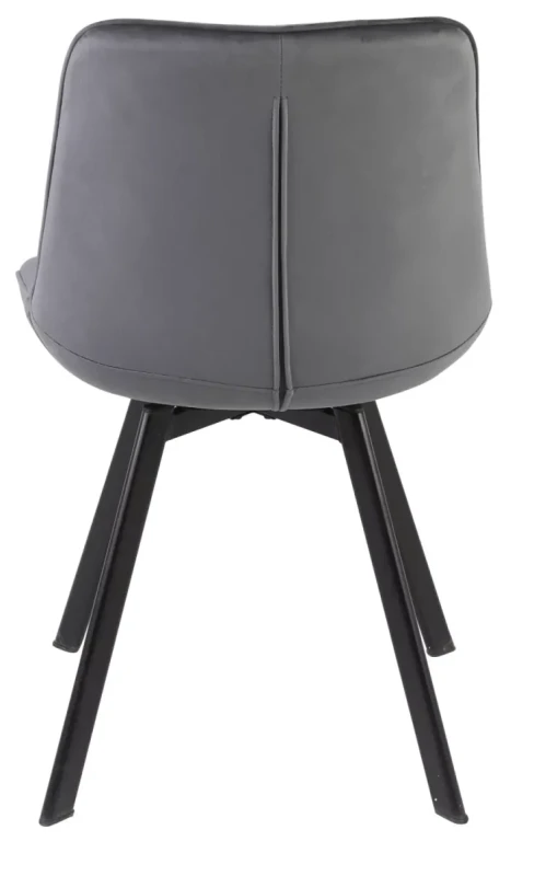 Krzesło tapicerowane Monti Velvet z obrotowym siedziskiem do jadalni szary Bluvel 14