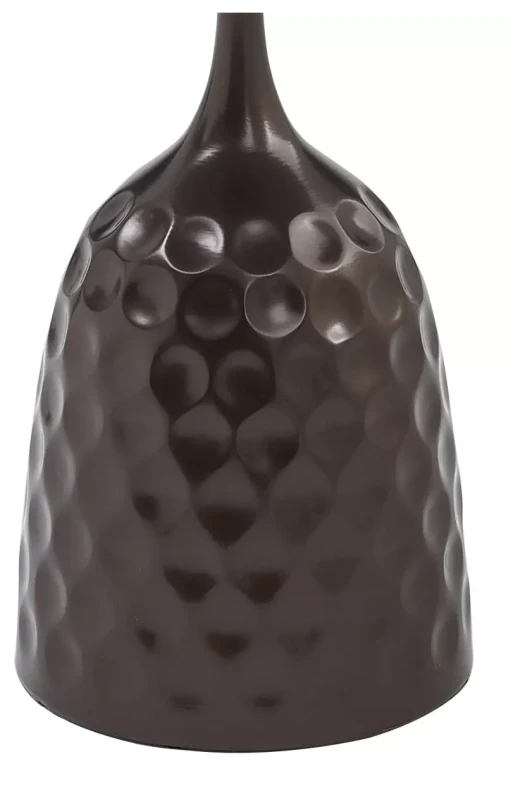 Ława okrągła Mutti blat z ceramiki do salonu 50 cm szary/brąz antyczny