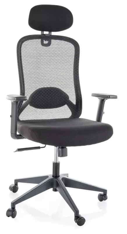 Fotel obrotowy Q-050 ergonomiczny do biura czarny