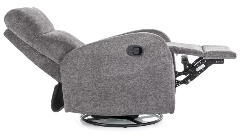 Fotel rozkładany Olimp Raven z funkcją kołyski do salonu szary