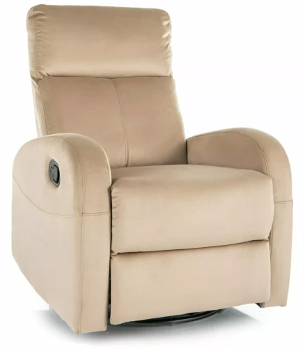 Fotel rozkładany Olimp Velvet z funkcją kołyski do salonu beżowy Bluvel 28