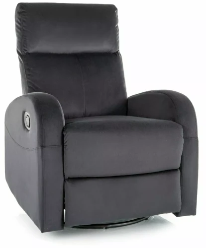 Fotel rozkładany Olimp Velvet z funkcją kołyski do salonu czarny Bluvel 19