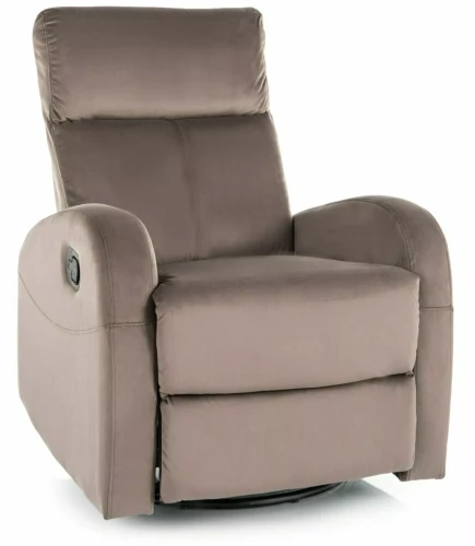 Fotel rozkładany Olimp Velvet z funkcją kołyski do salonu cappuccino Bluvel 38