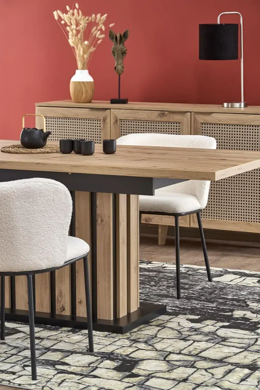 Stół rozkładany Lamello 160-210 cm dąb artisan/czarny