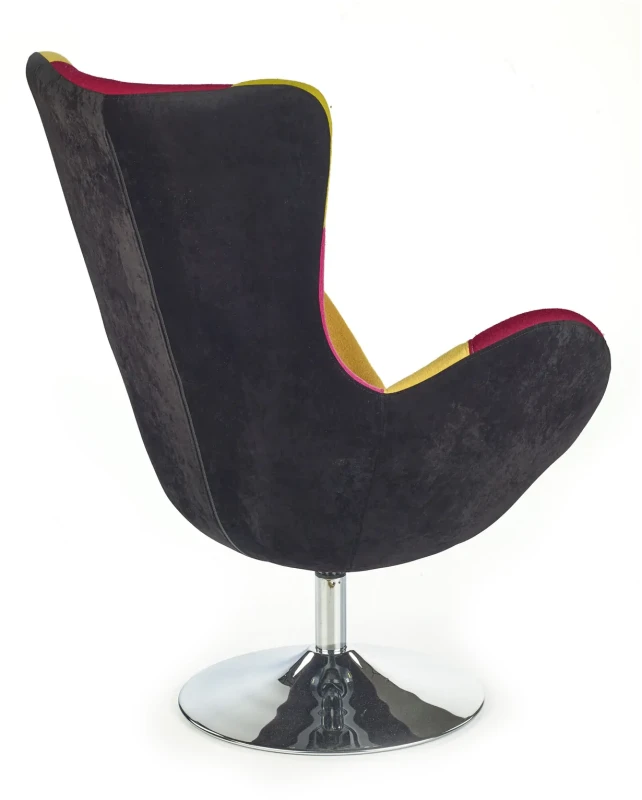 Fotel wypoczynkowy Butterfly z obrotowym siedziskiem do salonu patchwork