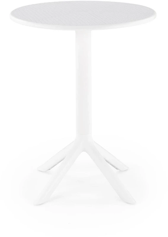 Stół ogrodowy Calvo okrągły nowoczesny polipropylen na taras 60 cm biały