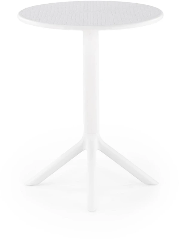 Stół ogrodowy Calvo okrągły nowoczesny polipropylen na taras 60 cm biały