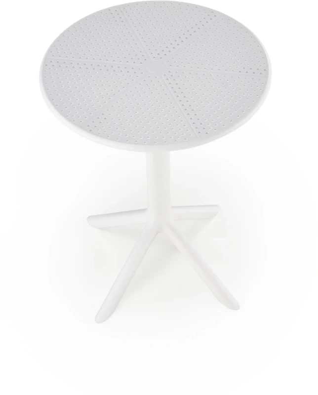 Stół ogrodowy Calvo okrągły nowoczesny polipropylen na taras 60 cm biały