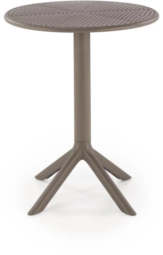 Stół ogrodowy Calvo okrągły nowoczesny polipropylen na taras 60 cm khaki
