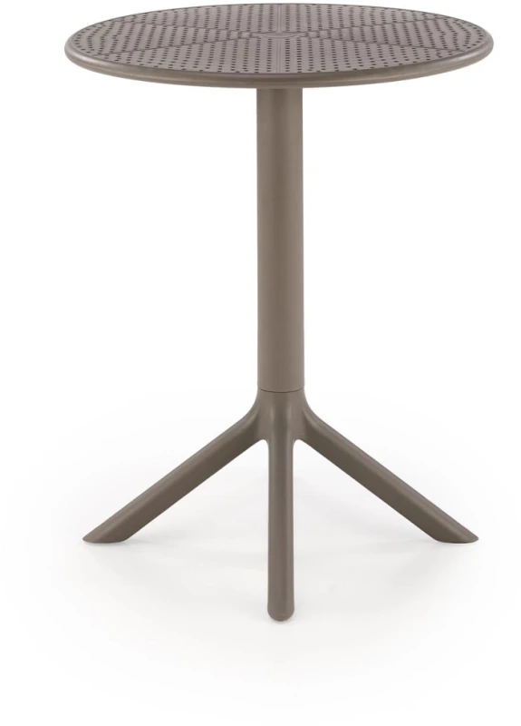 Stół ogrodowy Calvo okrągły nowoczesny polipropylen na taras 60 cm khaki