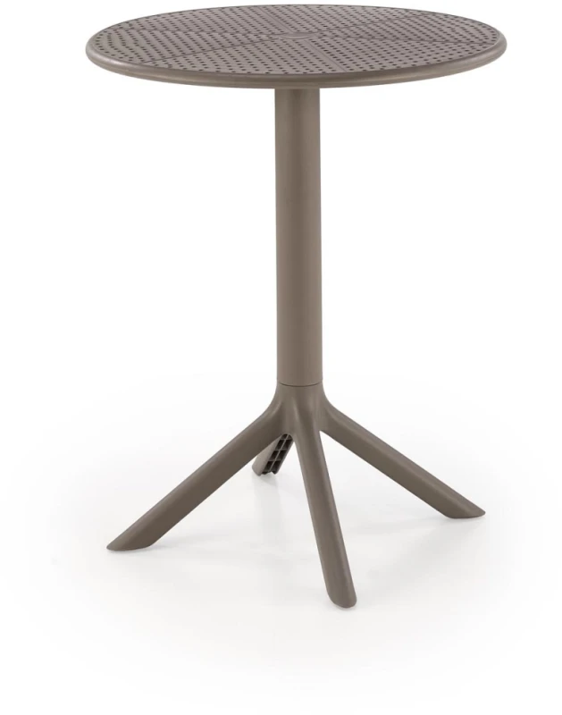 Stół ogrodowy Calvo okrągły nowoczesny polipropylen na taras 60 cm khaki