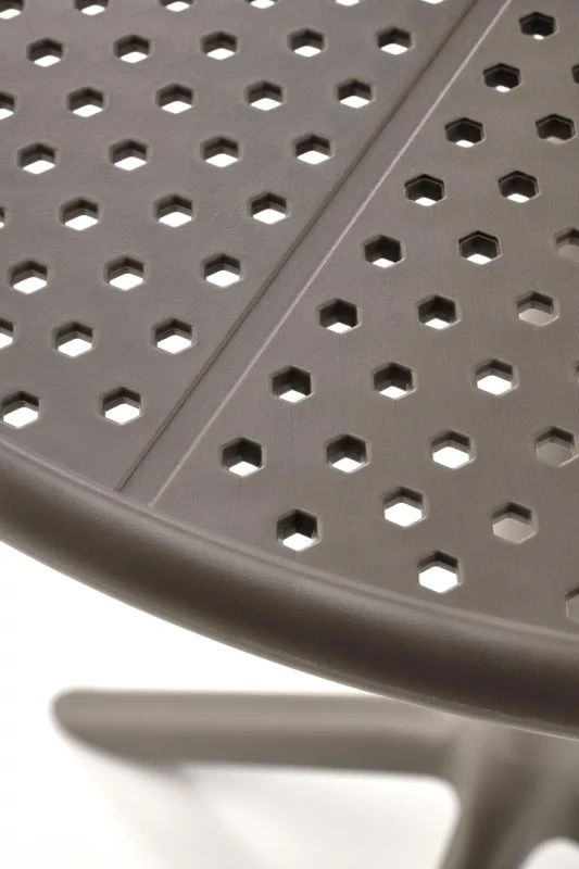 Stół ogrodowy Calvo okrągły nowoczesny polipropylen na taras 60 cm khaki