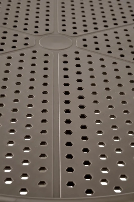 Stół ogrodowy Calvo okrągły nowoczesny polipropylen na taras 60 cm khaki