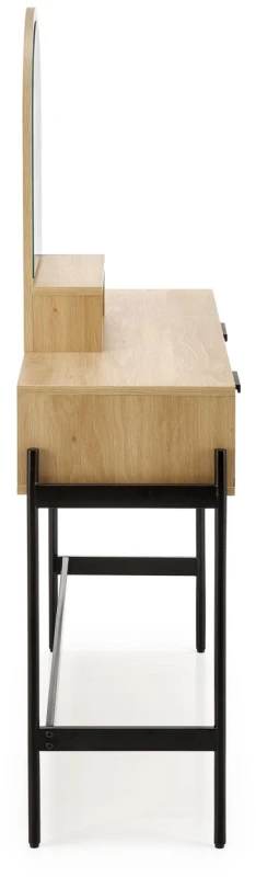 Toaletka z lustrem Carmen nowoczesna do sypialni 104 cm naturalny/czarny