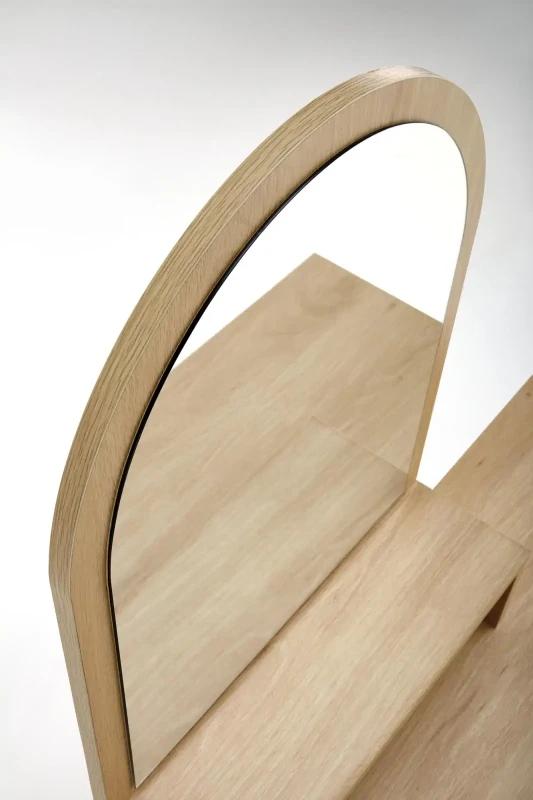 Toaletka z lustrem Carmen nowoczesna do sypialni 104 cm naturalny/czarny