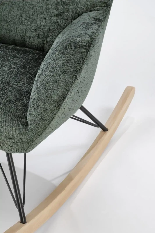 Fotel bujany Castro wypoczynkowy do salonu ciemny zielony