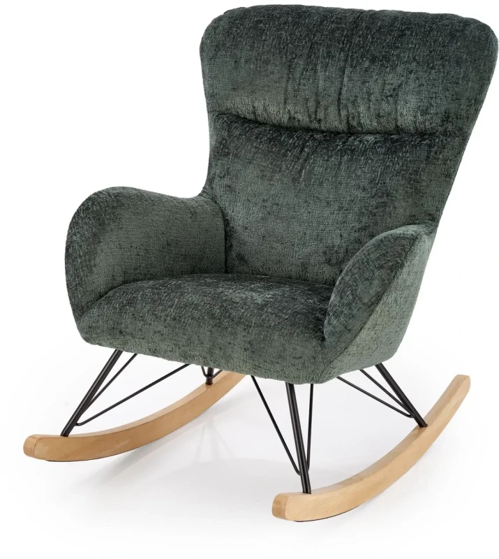Fotel bujany Castro wypoczynkowy do salonu ciemny zielony