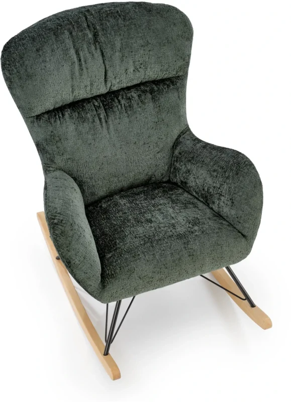 Fotel bujany Castro wypoczynkowy do salonu ciemny zielony