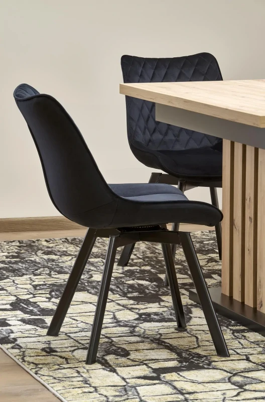 Stół rozkładany Lamello 130-180 cm dąb artisan / czarny