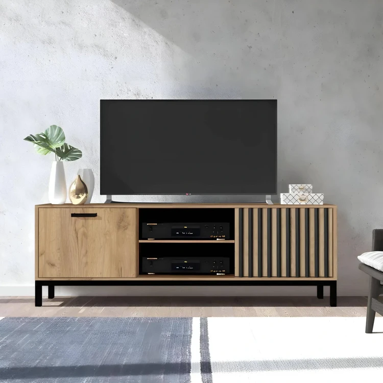 Stolik szafka RTV Lamino RTV-1 dąb craft/czarny