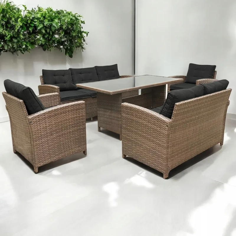 Zestaw mebli ogrodowych z technorattanu Rattana Jasny brąz