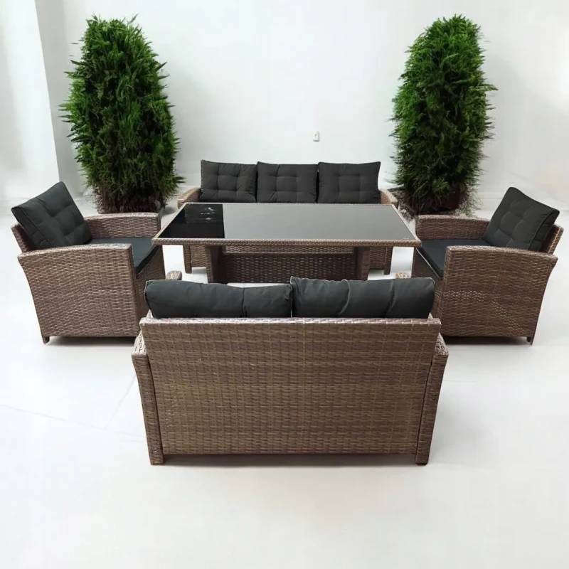 Zestaw mebli ogrodowych z technorattanu Rattana Jasny brąz