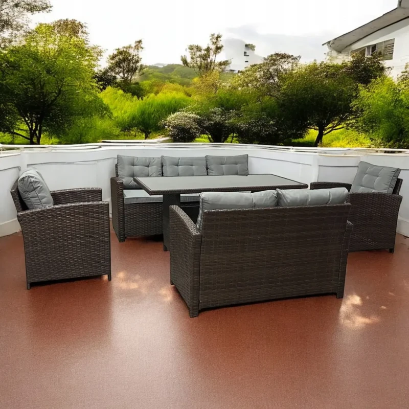 Zestaw mebli ogrodowych z technorattanu Rattana Brąz