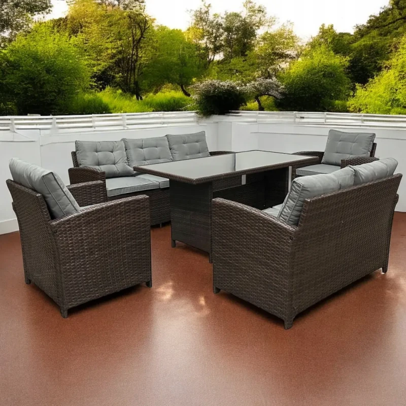 Zestaw mebli ogrodowych z technorattanu Rattana Brąz