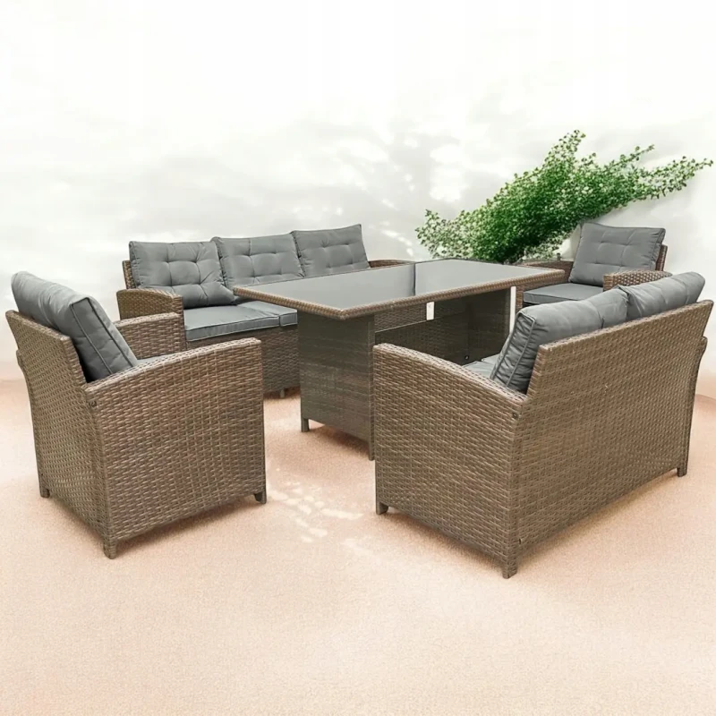 Zestaw mebli ogrodowych z technorattanu Rattana Natualny