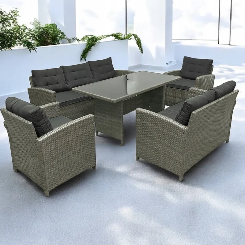 Zestaw mebli ogrodowych z technorattanu Rattana Szary