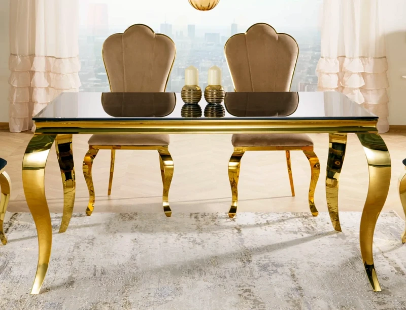 Stół Prince 150x90 cm czarny/złoty