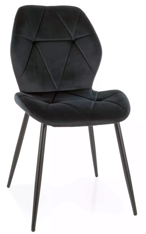 Krzesło tapicerowane Rick Velvet welurowe do salonu czarny Bluvel 19