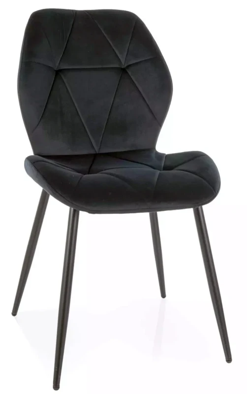 Krzesło tapicerowane Rick Velvet welurowe do salonu czarny Bluvel 19