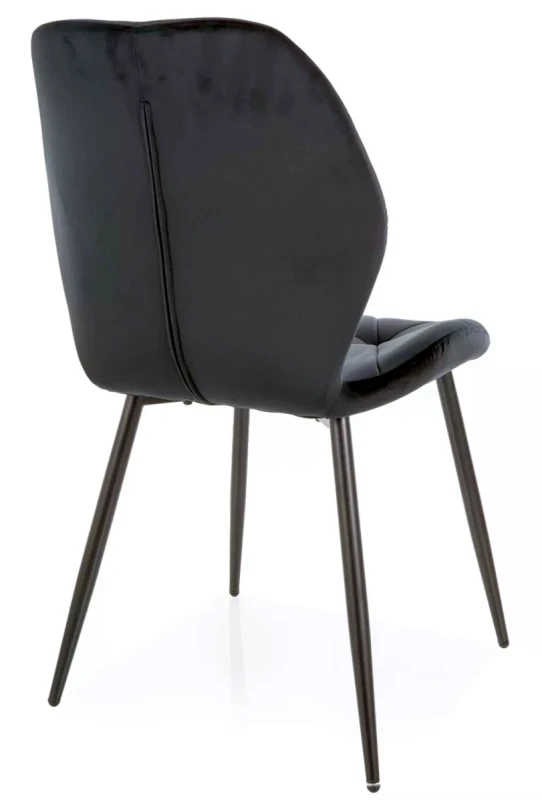 Krzesło tapicerowane Rick Velvet welurowe do salonu czarny Bluvel 19