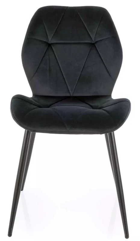 Krzesło tapicerowane Rick Velvet welurowe do salonu czarny Bluvel 19