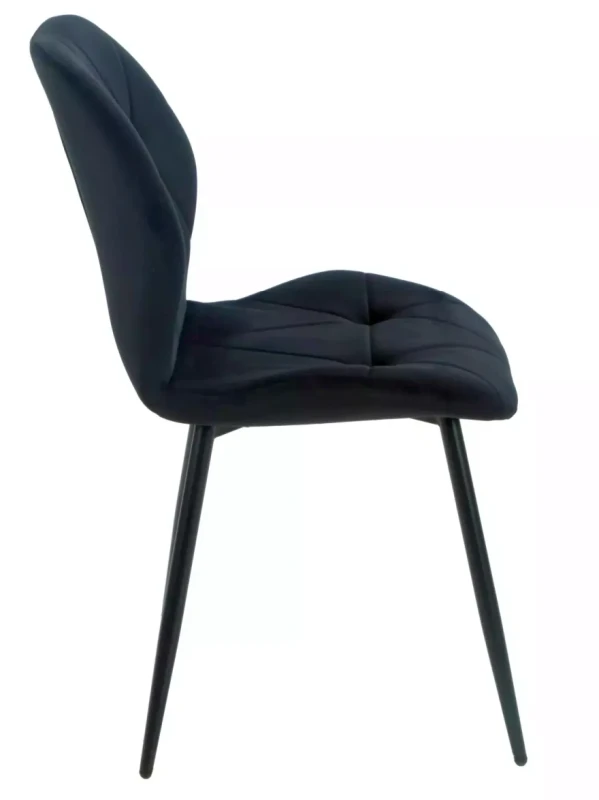 Krzesło tapicerowane Rick Velvet welurowe do salonu czarny Bluvel 19