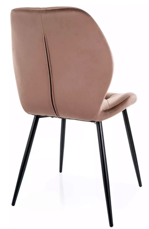 Krzesło tapicerowane Rick Velvet welurowe do salonu cappuccino Bluvel 38