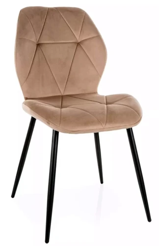 Krzesło tapicerowane Rick Velvet welurowe do salonu ciemny beż Bluvel 40