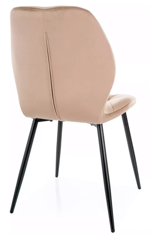 Krzesło tapicerowane Rick Velvet welurowe do salonu ciemny beż Bluvel 40