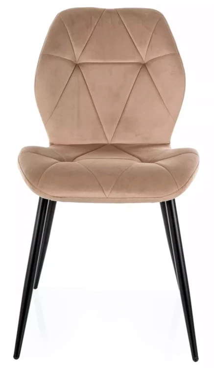 Krzesło tapicerowane Rick Velvet welurowe do salonu ciemny beż Bluvel 40