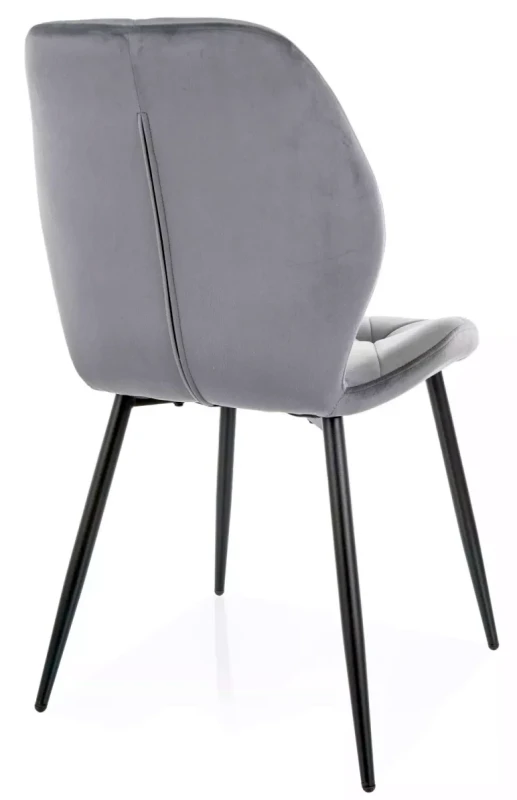 Krzesło tapicerowane Rick Velvet welurowe do salonu szary Bluvel 14