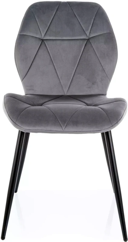 Krzesło tapicerowane Rick Velvet welurowe do salonu szary Bluvel 14