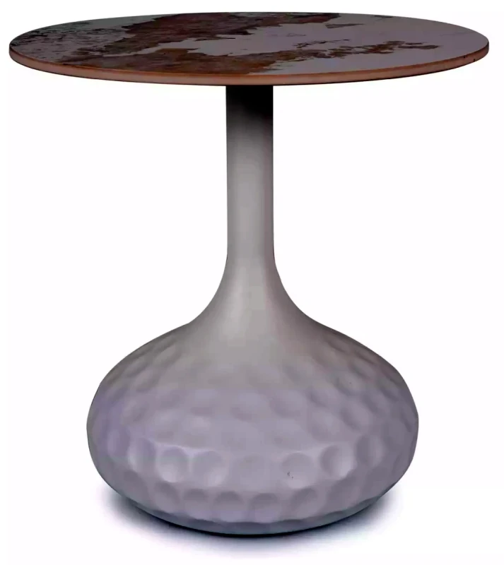 Stolik kawowy Salo B ceramiczny do salonu 50 cm biały efekt marmuru