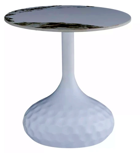 Stolik kawowy Salo B ceramiczny do salonu 50 cm biały efekt marmuru